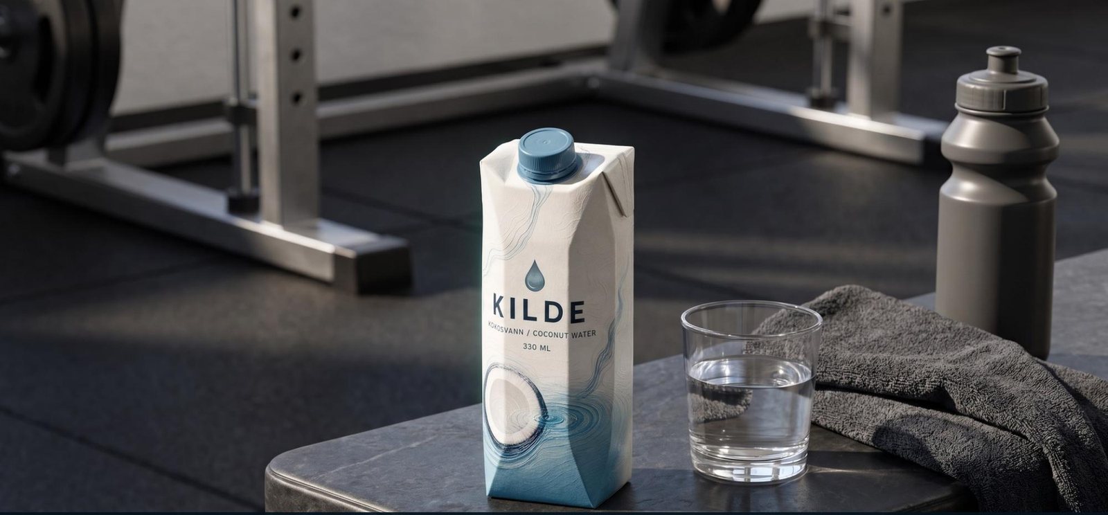 KILDE carton on a bench in a training studio