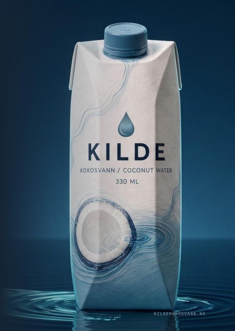 KILDE 330 ml Source of Life carton standing in dark rippling water
